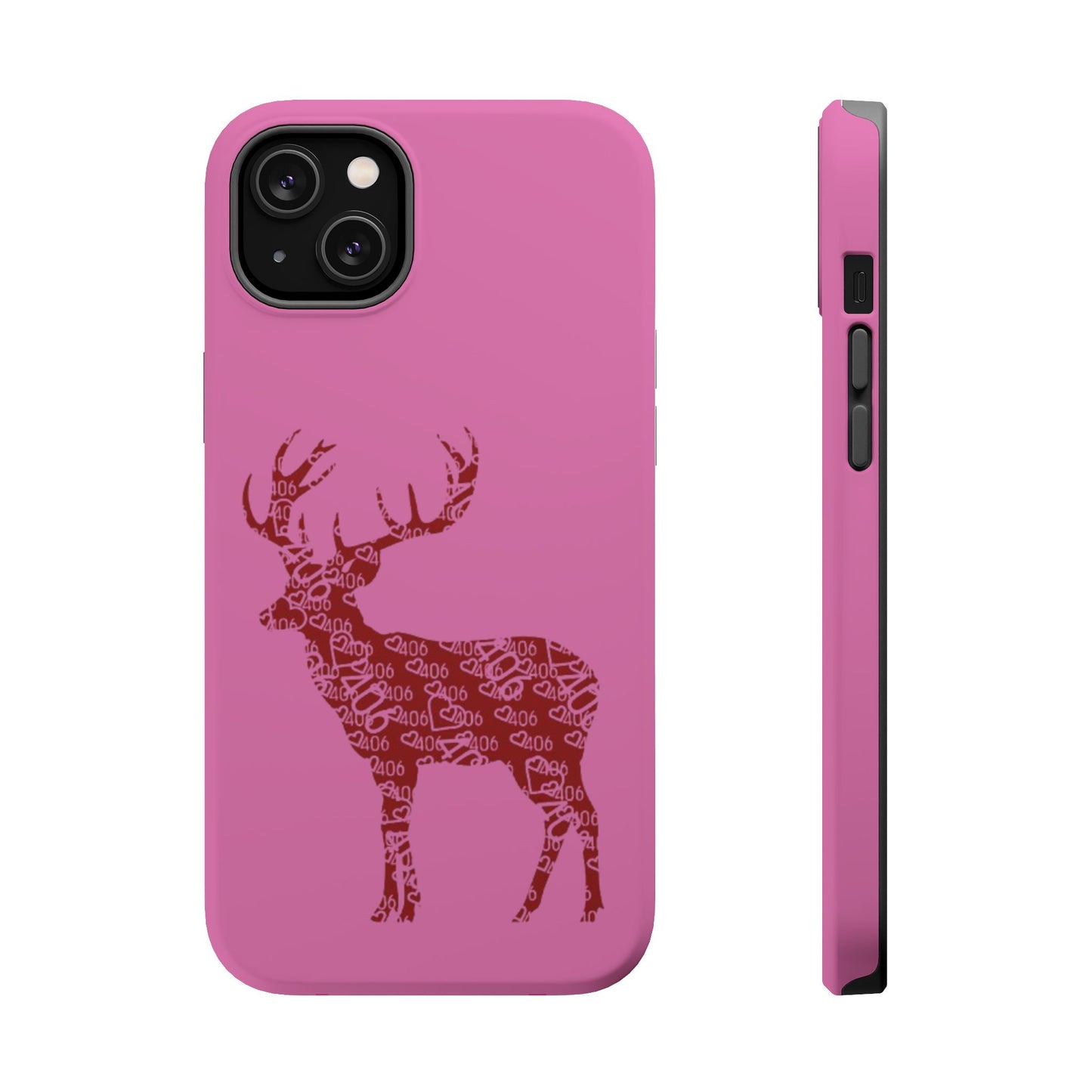 406 Magnetic Pink Tough Case - Maroon Deer