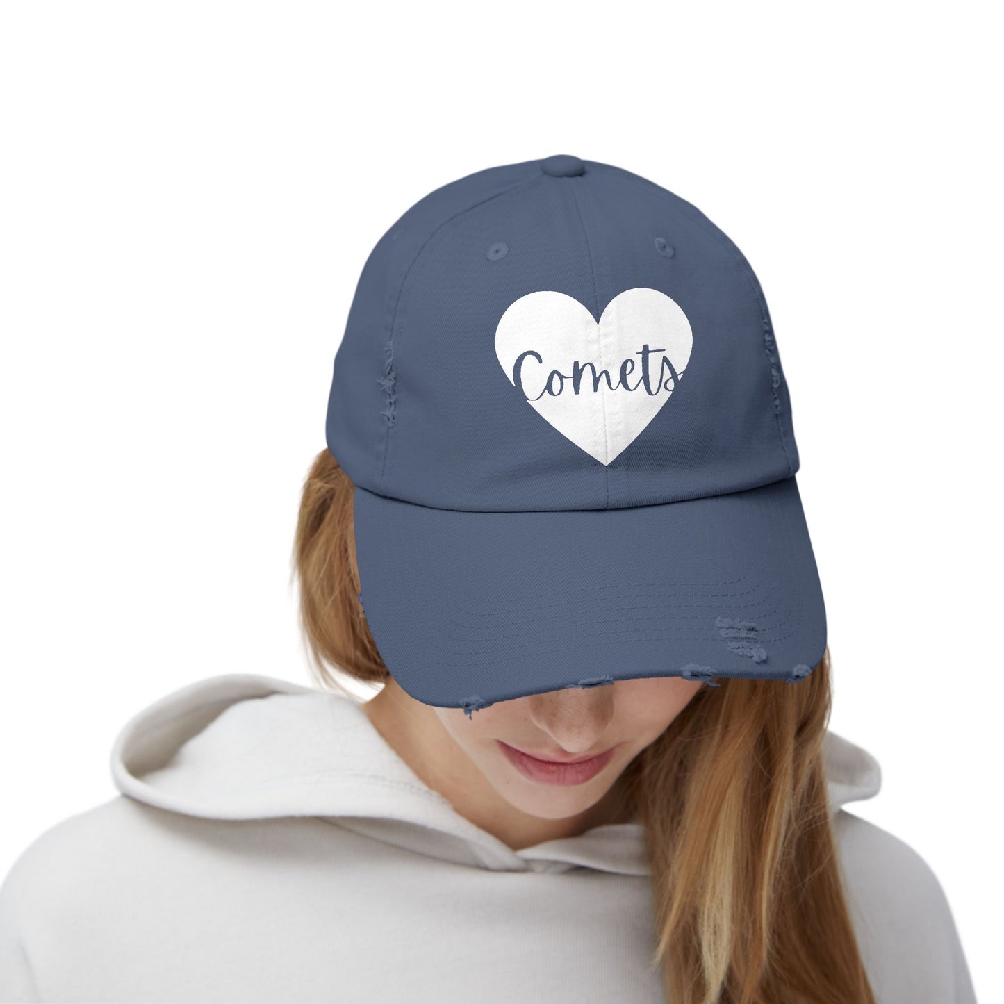 Generic Team Distressed Cap - Comets Heart