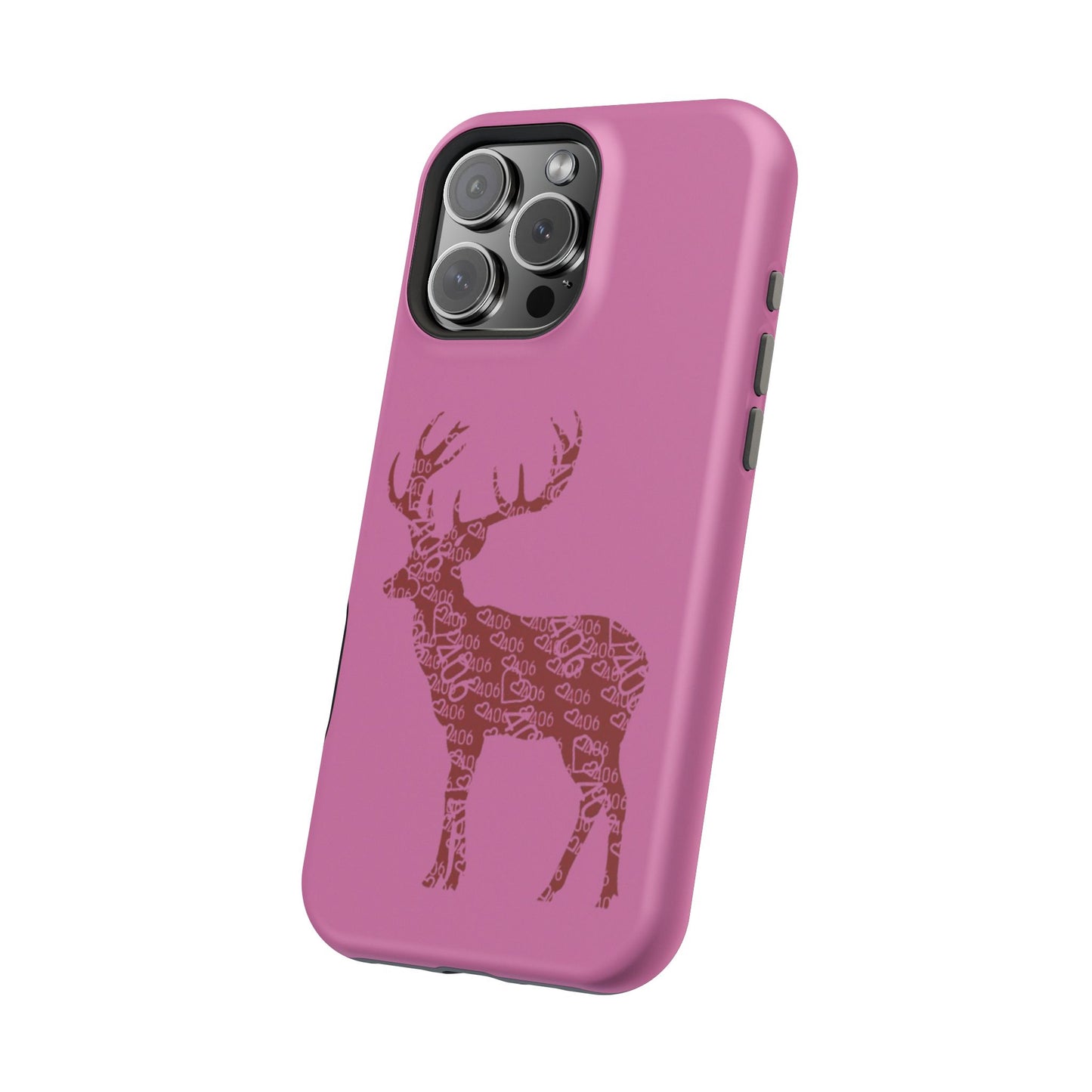406 Magnetic Pink Tough Case - Maroon Deer
