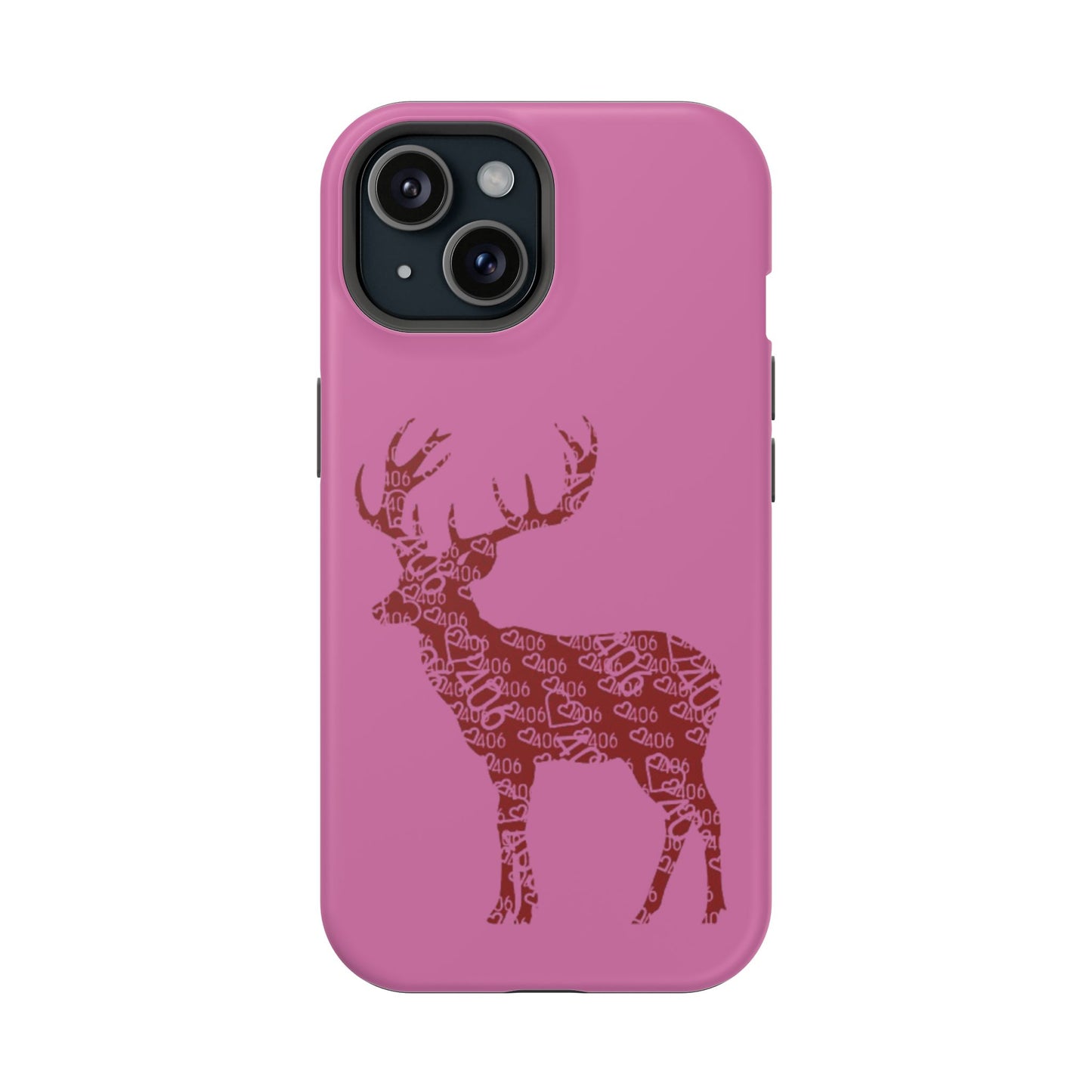 406 Magnetic Pink Tough Case - Maroon Deer