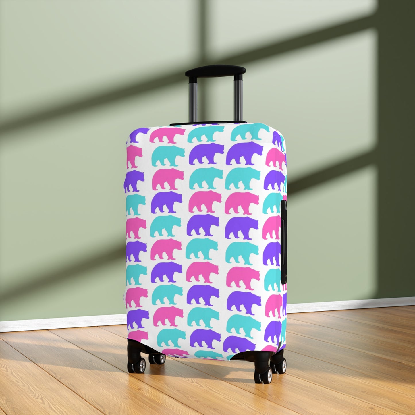 90's Inspired Luggage Cover - Multicolor Bears