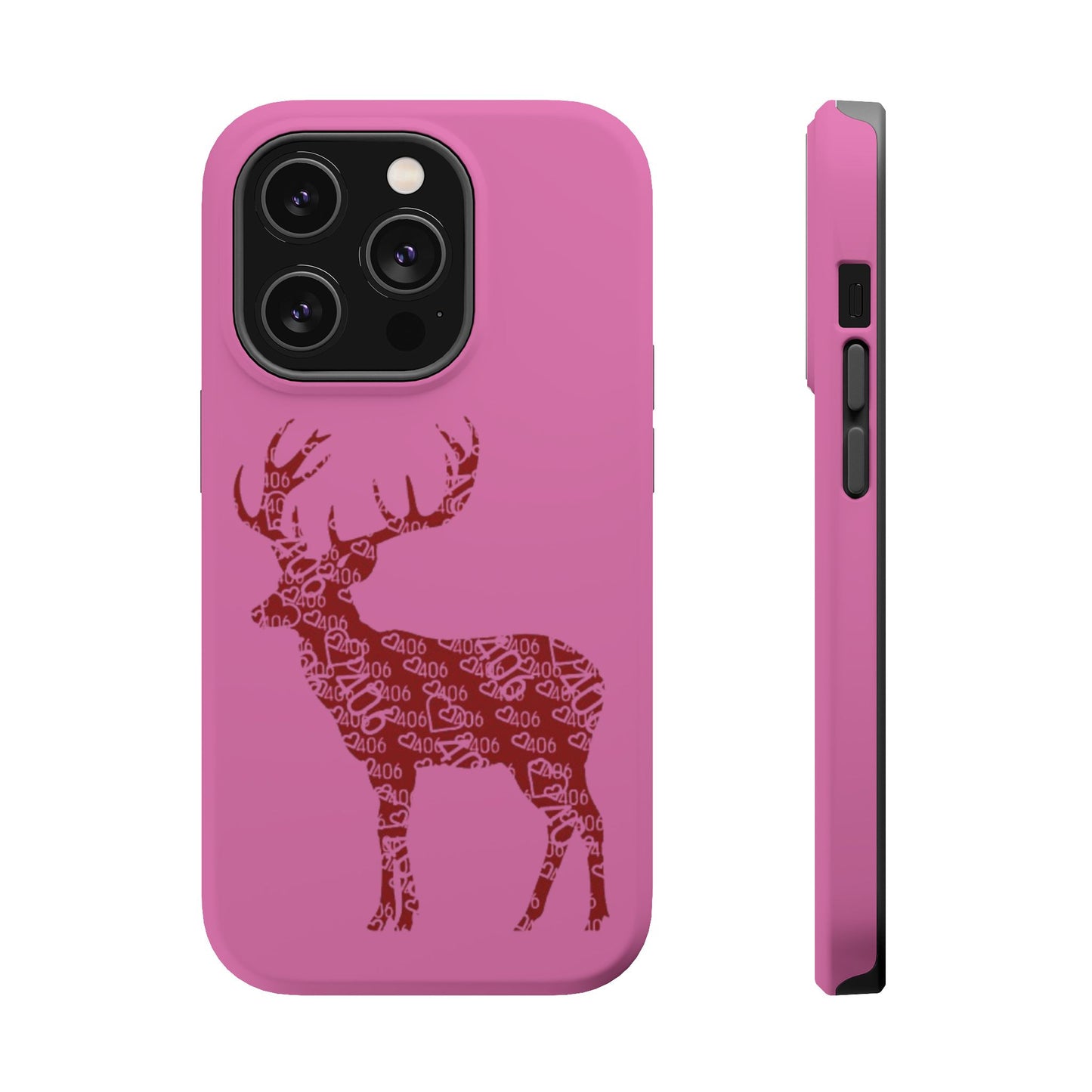 406 Magnetic Pink Tough Case - Maroon Deer