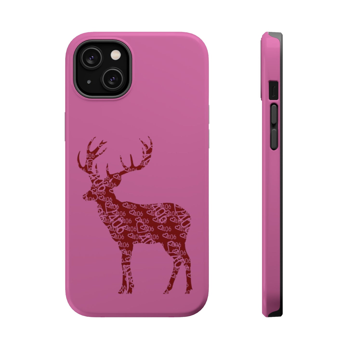 406 Magnetic Pink Tough Case - Maroon Deer