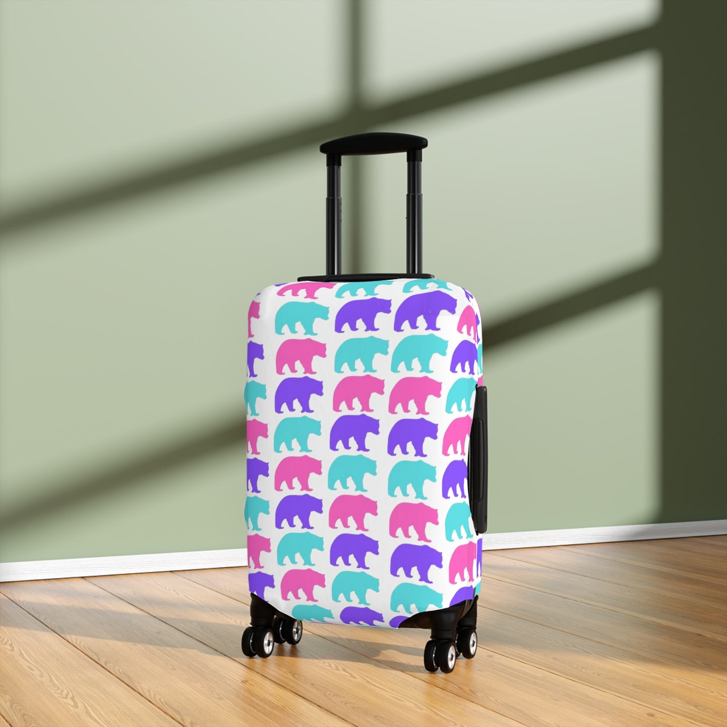 90's Inspired Luggage Cover - Multicolor Bears
