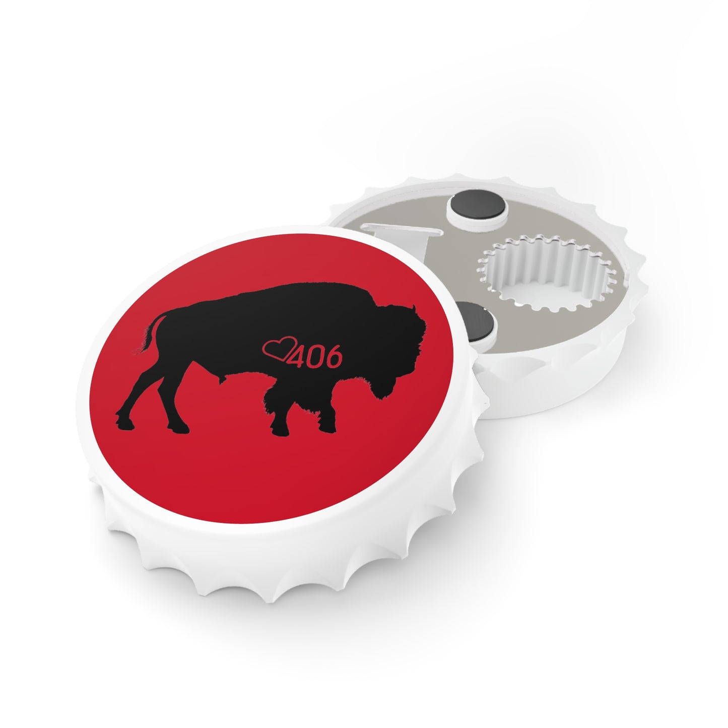 406 Design Magnetic Bottle Opener - Red Bison