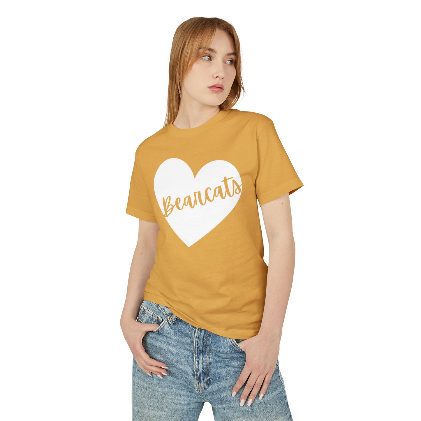 Generic Team Cotton Tee Mid-Length Short Sleeves - Bearcats Heart