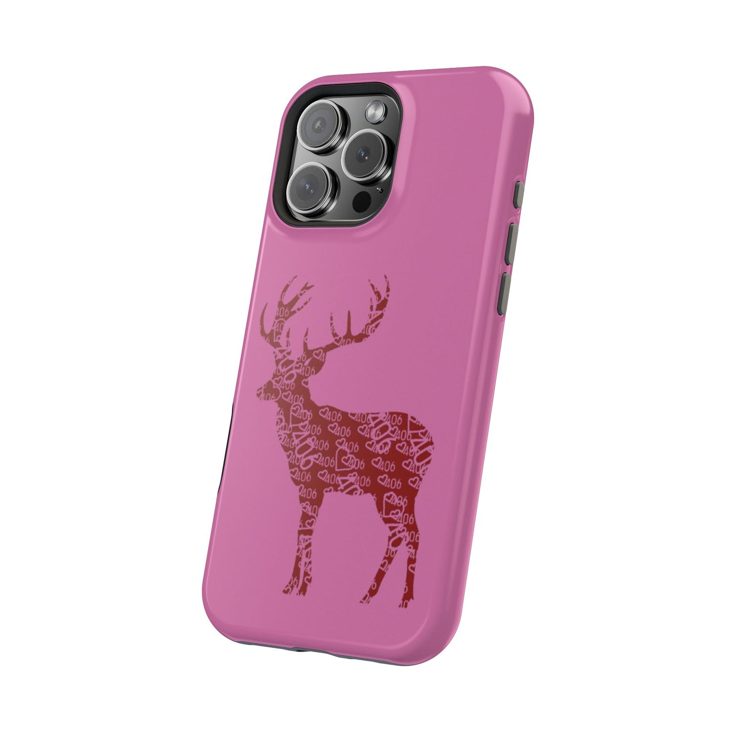 406 Magnetic Pink Tough Case - Maroon Deer
