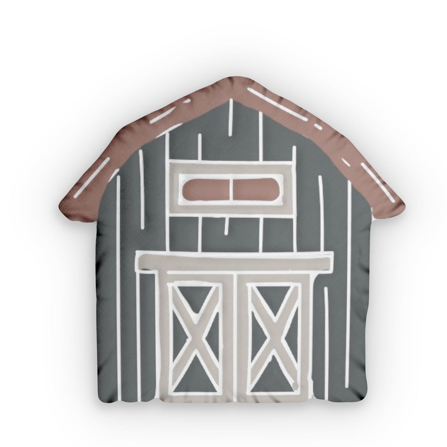 Barnyard Baby Barn Pillow - Rustic Gray