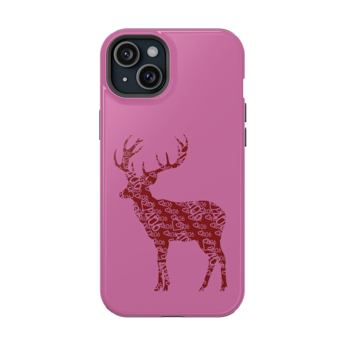 406 Magnetic Pink Tough Case - Maroon Deer