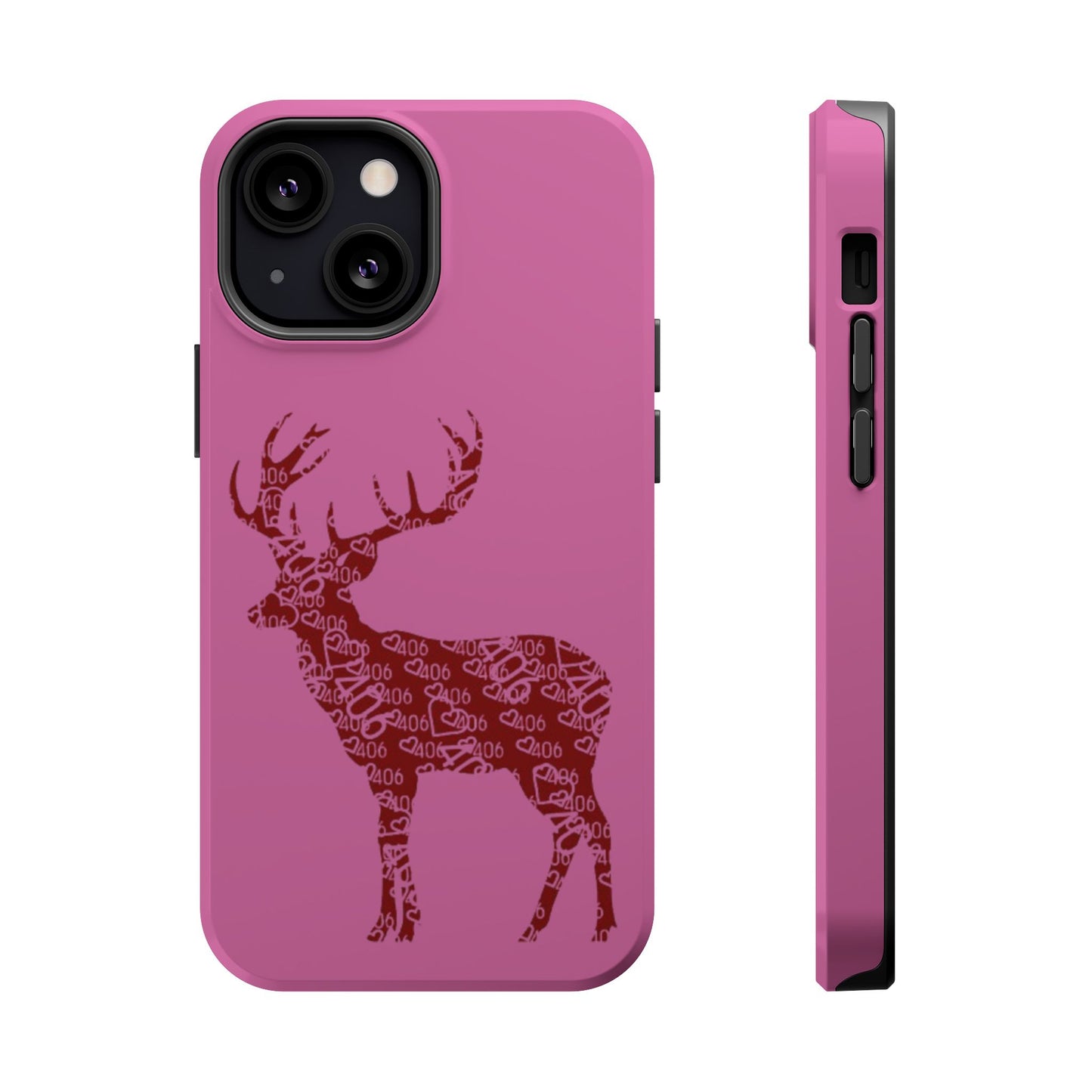 406 Magnetic Pink Tough Case - Maroon Deer