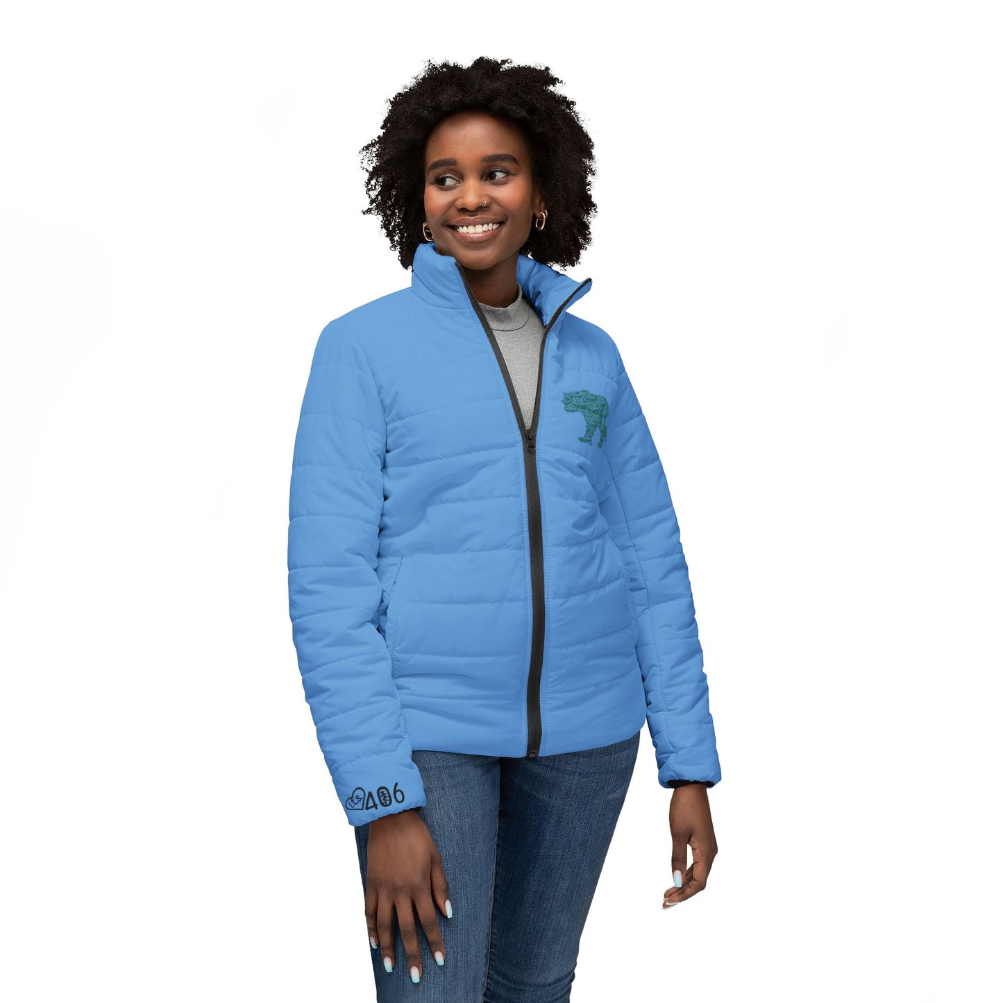 406 Women's Big Sky Blue Puffer Jacket - ITS406 Bear