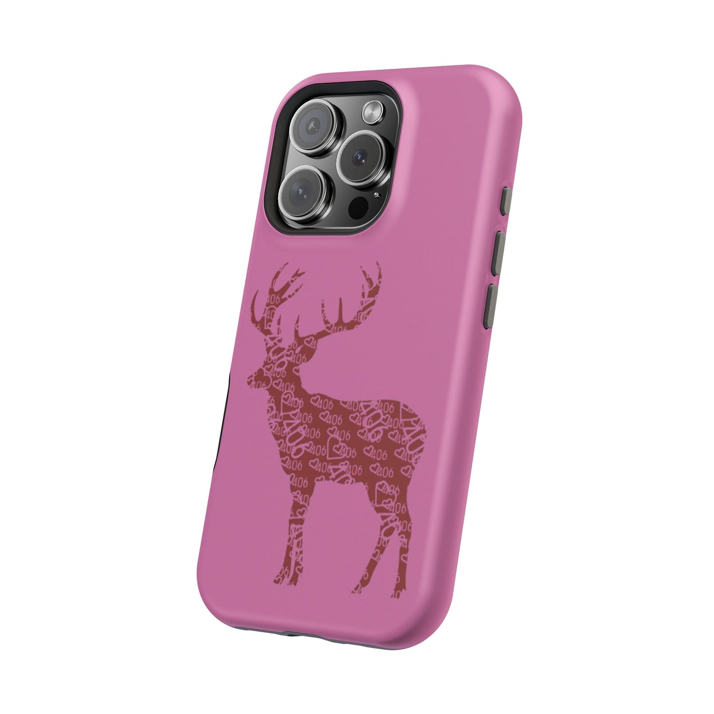 406 Magnetic Pink Tough Case - Maroon Deer