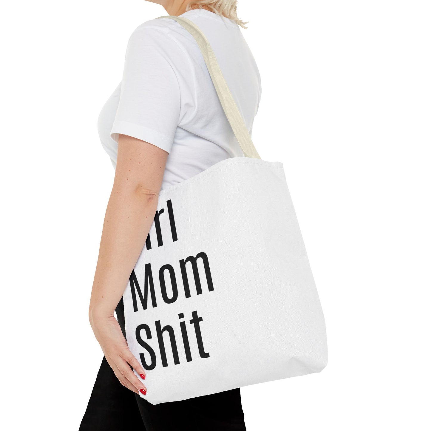 Girl Mom Versatile Tote Bag (AOP) - White