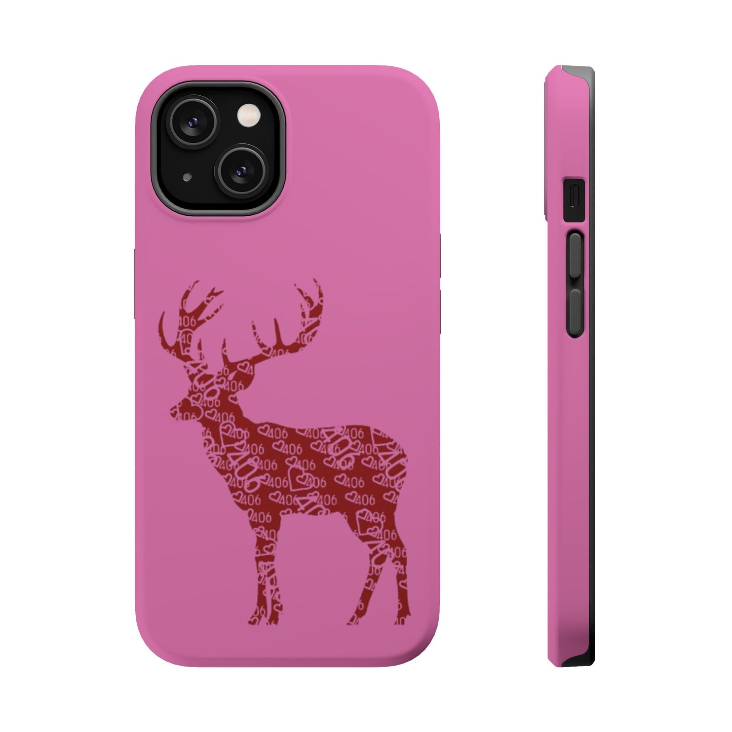 406 Magnetic Pink Tough Case - Maroon Deer