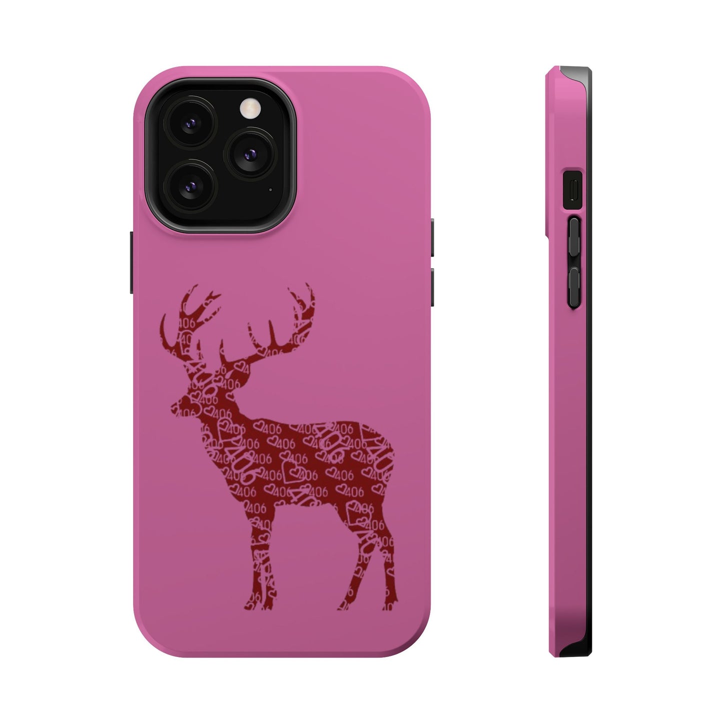 406 Magnetic Pink Tough Case - Maroon Deer