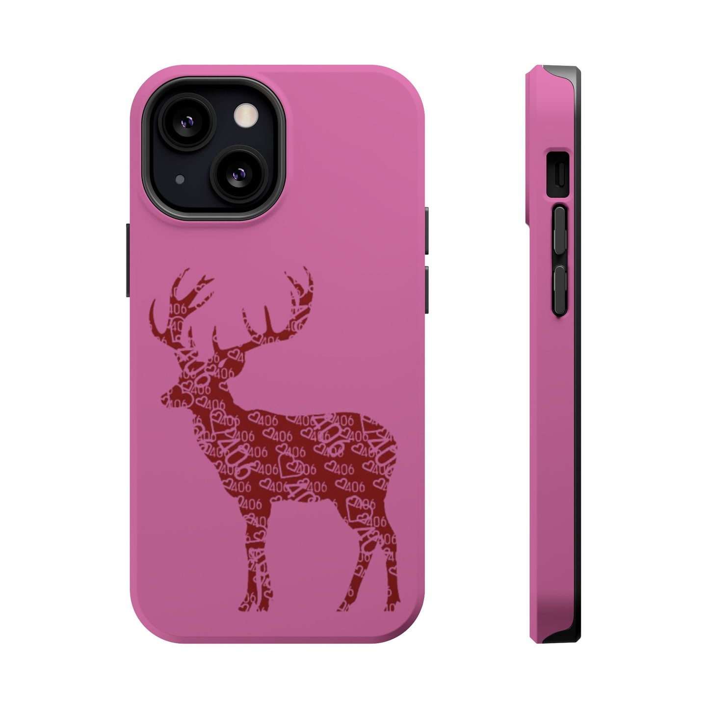 406 Magnetic Pink Tough Case - Maroon Deer