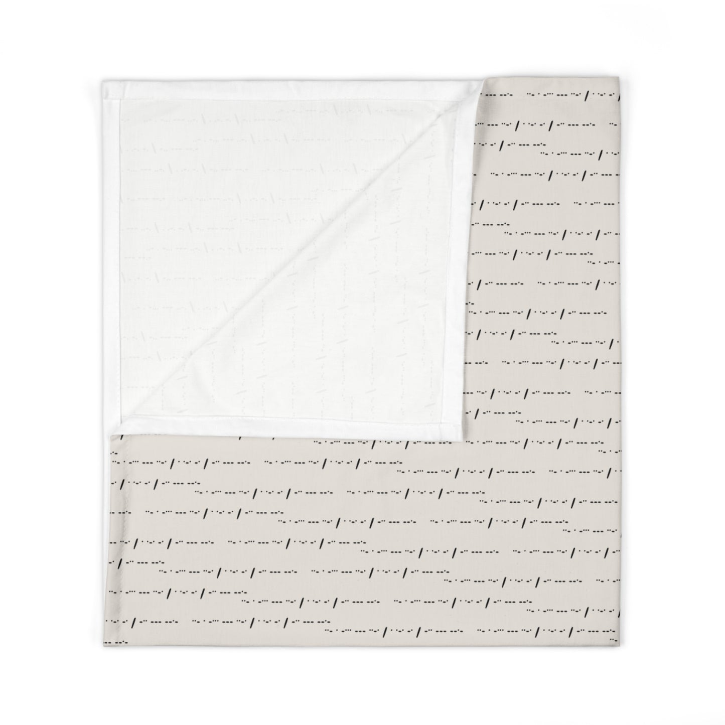 Minimalist Baby Swaddle Blanket - "You Are Loved" in Morse Code Latte