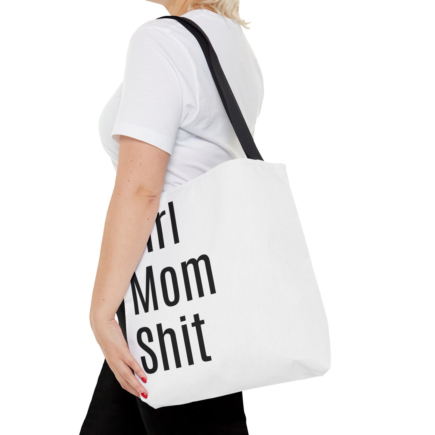 Girl Mom Versatile Tote Bag (AOP) - White