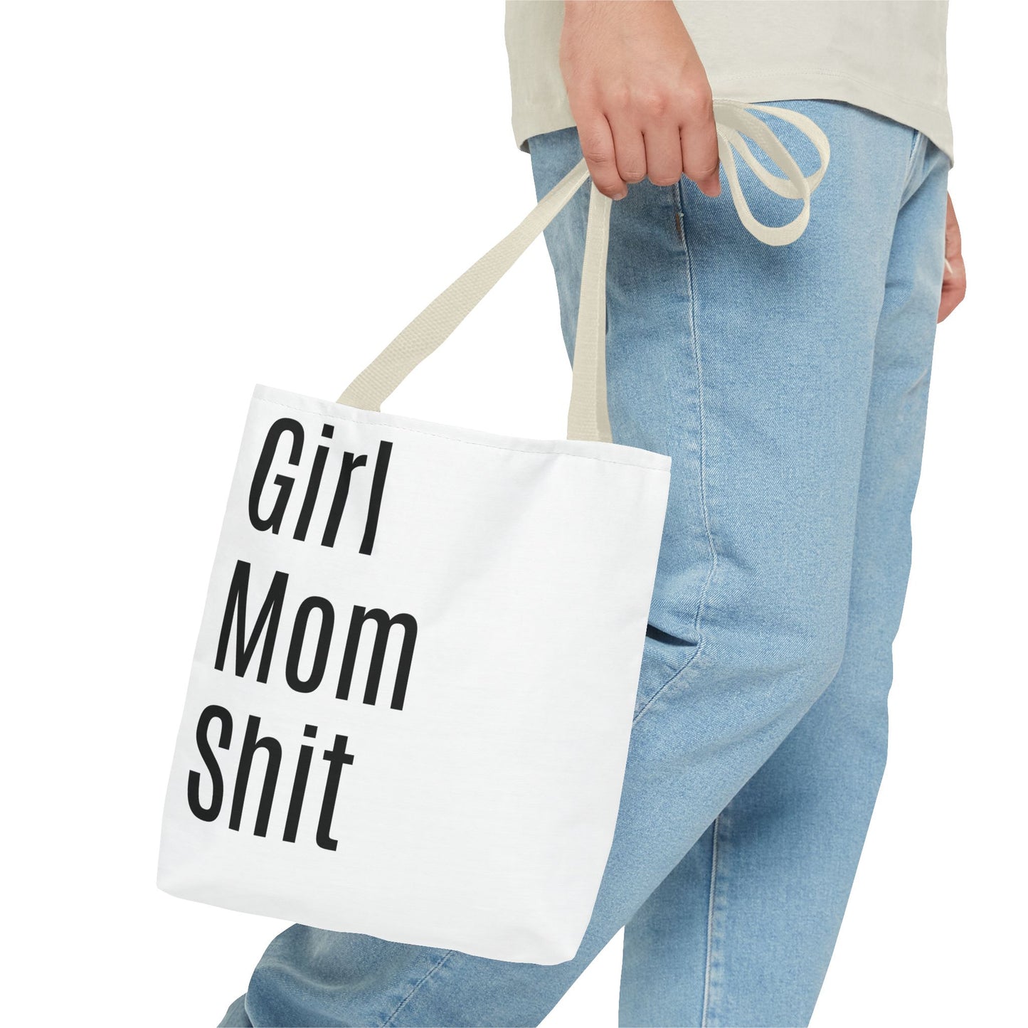 Girl Mom Versatile Tote Bag (AOP) - White