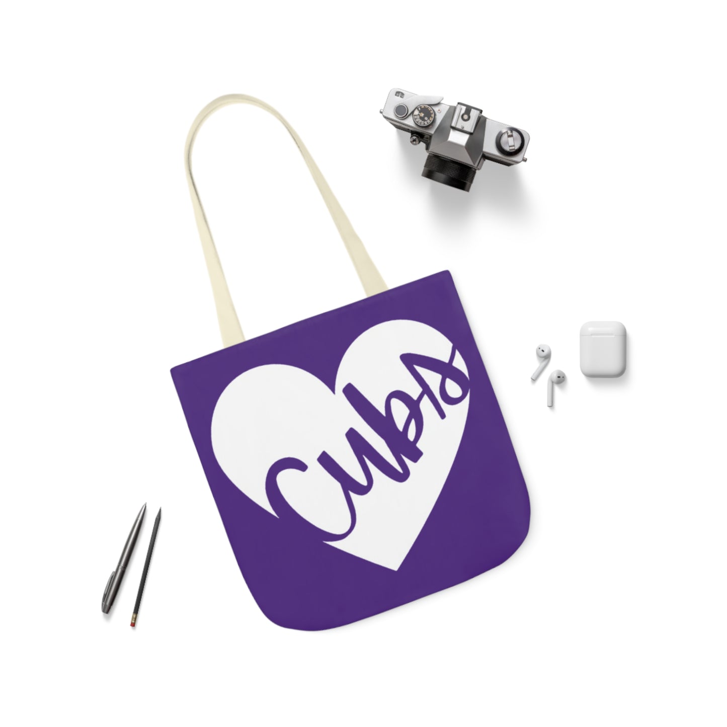 Generic Team Purple Canvas Tote Bag, 5-Color Straps - Cubs