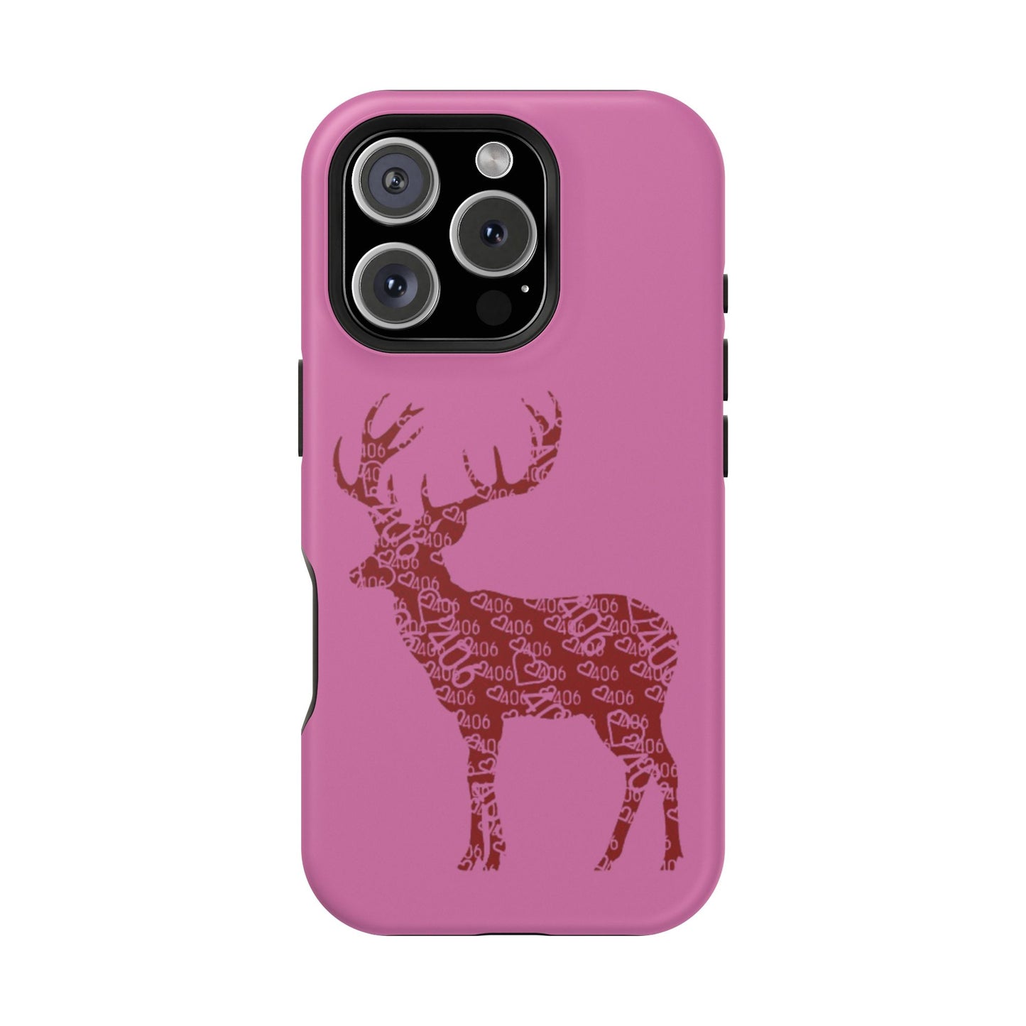 406 Magnetic Pink Tough Case - Maroon Deer