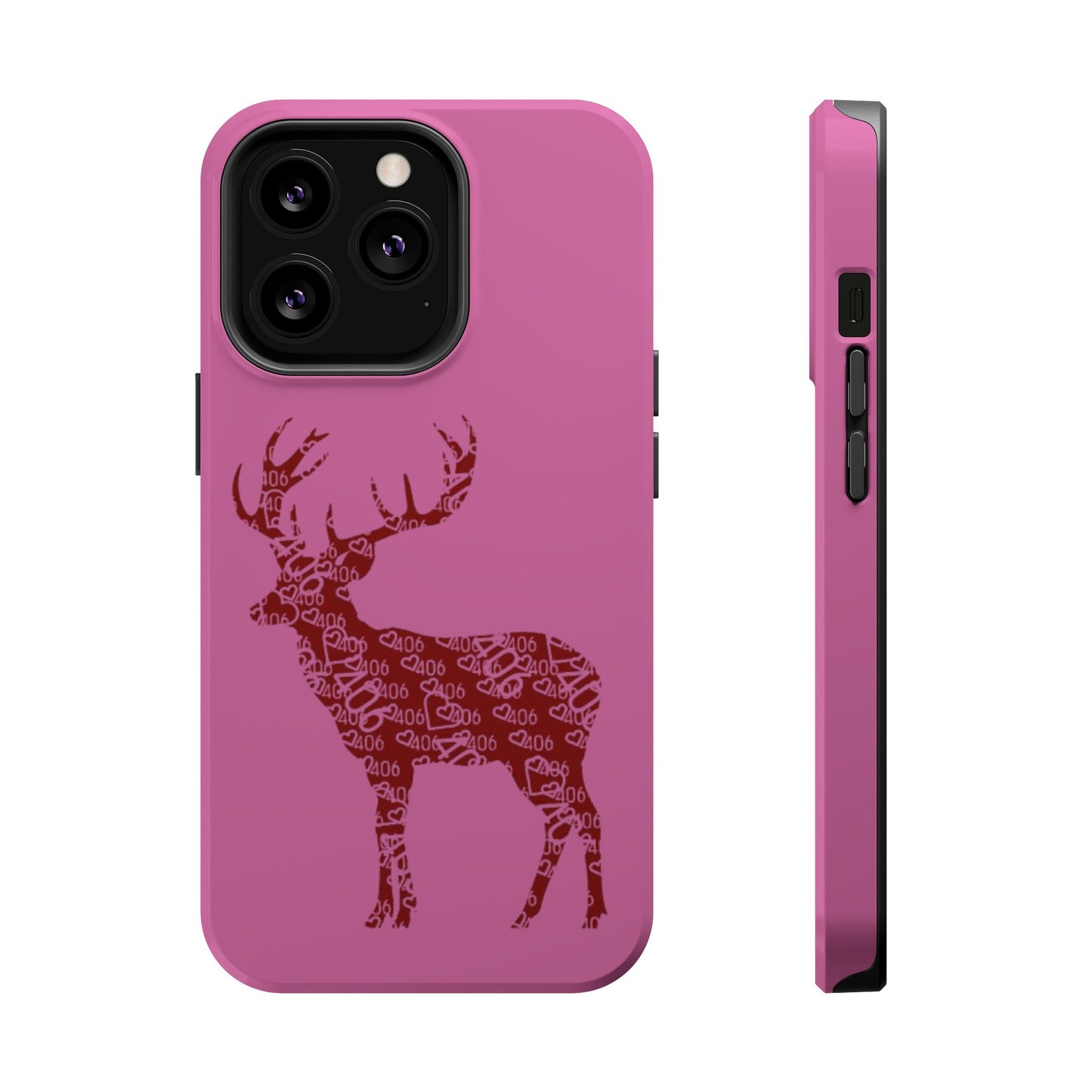 406 Magnetic Pink Tough Case - Maroon Deer