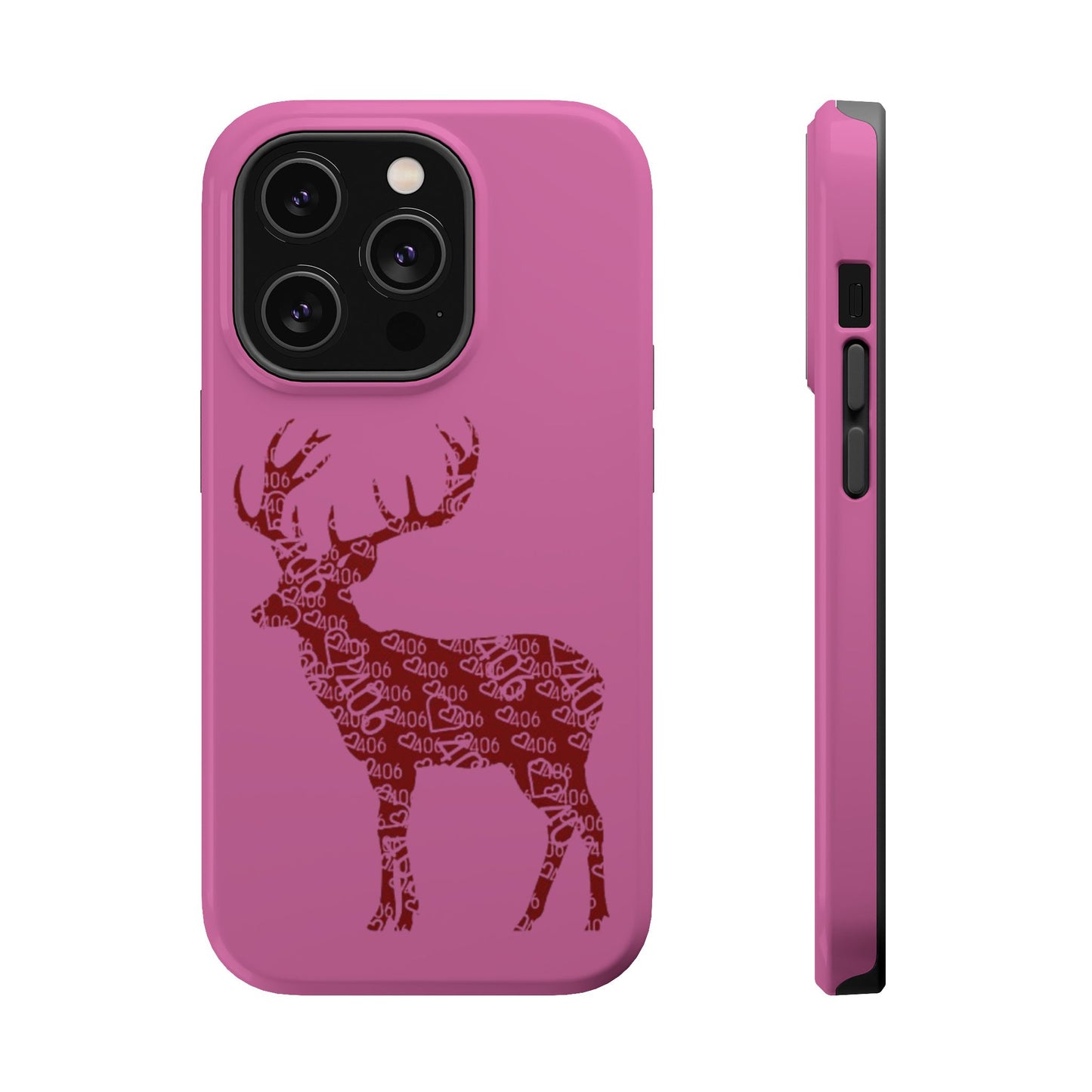 406 Magnetic Pink Tough Case - Maroon Deer