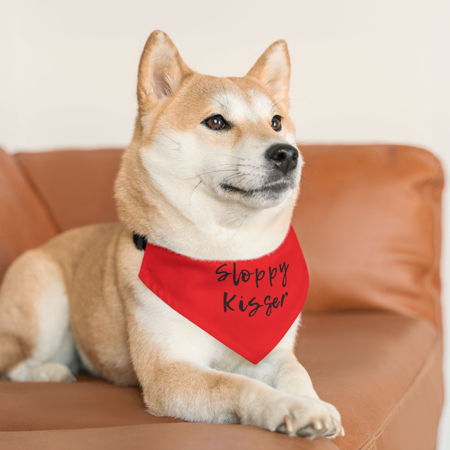 Pet Bandana Collar Fire Engine Red - Sloppy Kisser