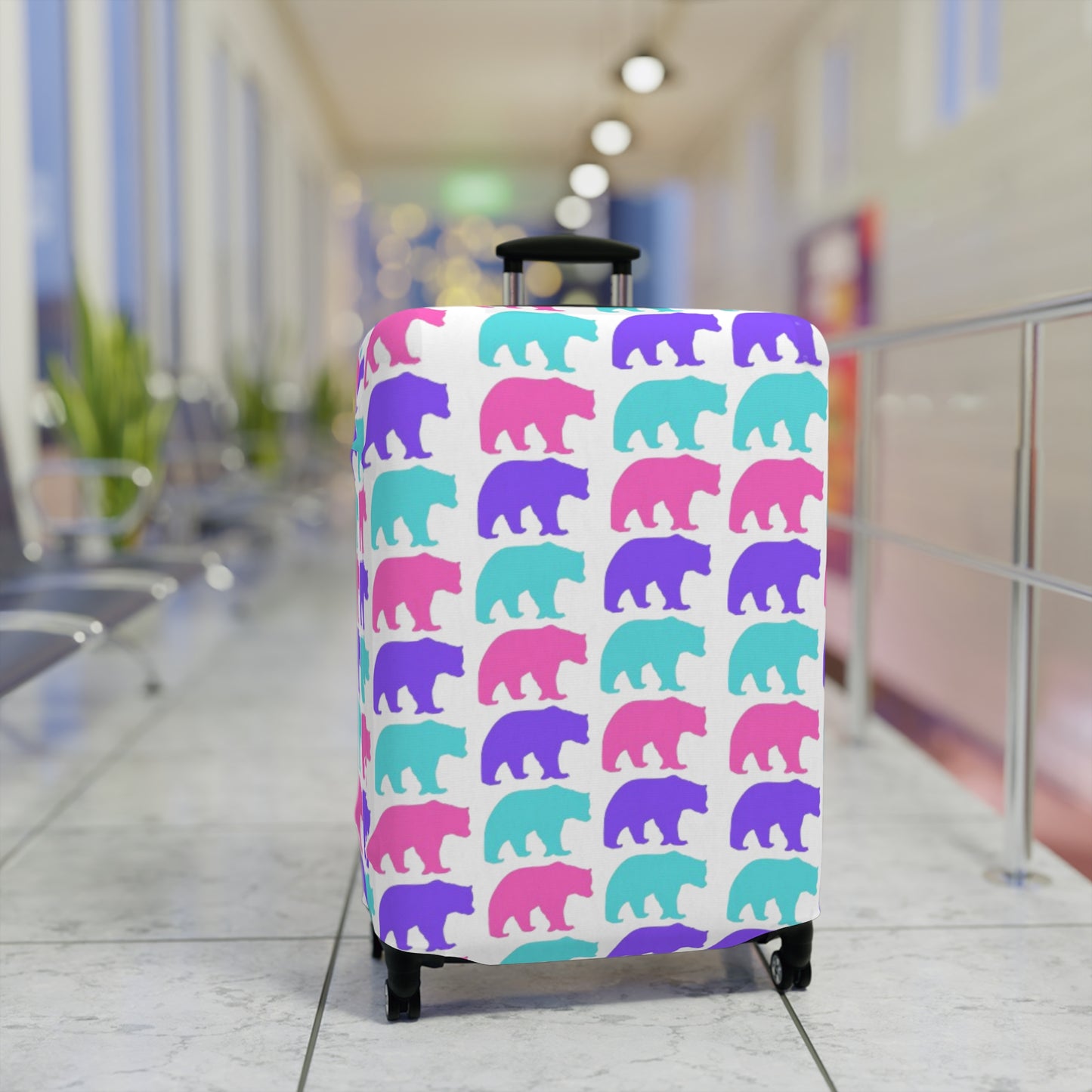 90's Inspired Luggage Cover - Multicolor Bears