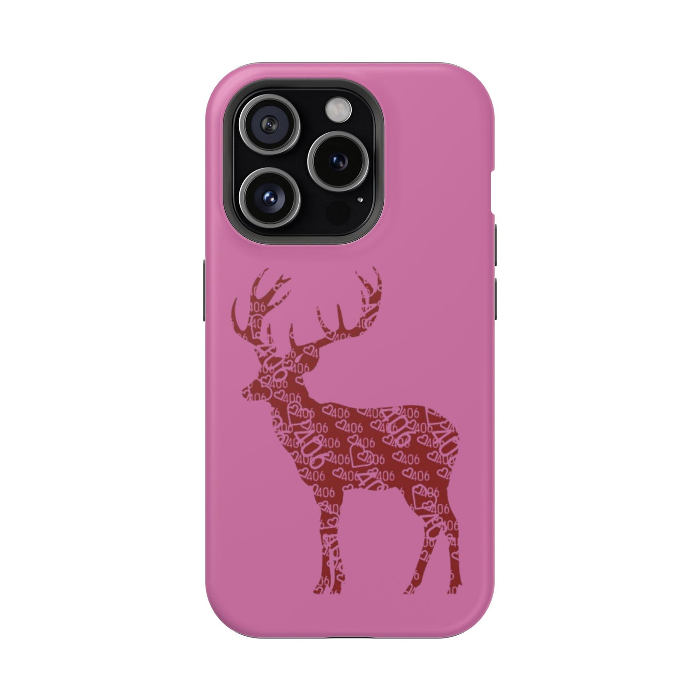 406 Magnetic Pink Tough Case - Maroon Deer