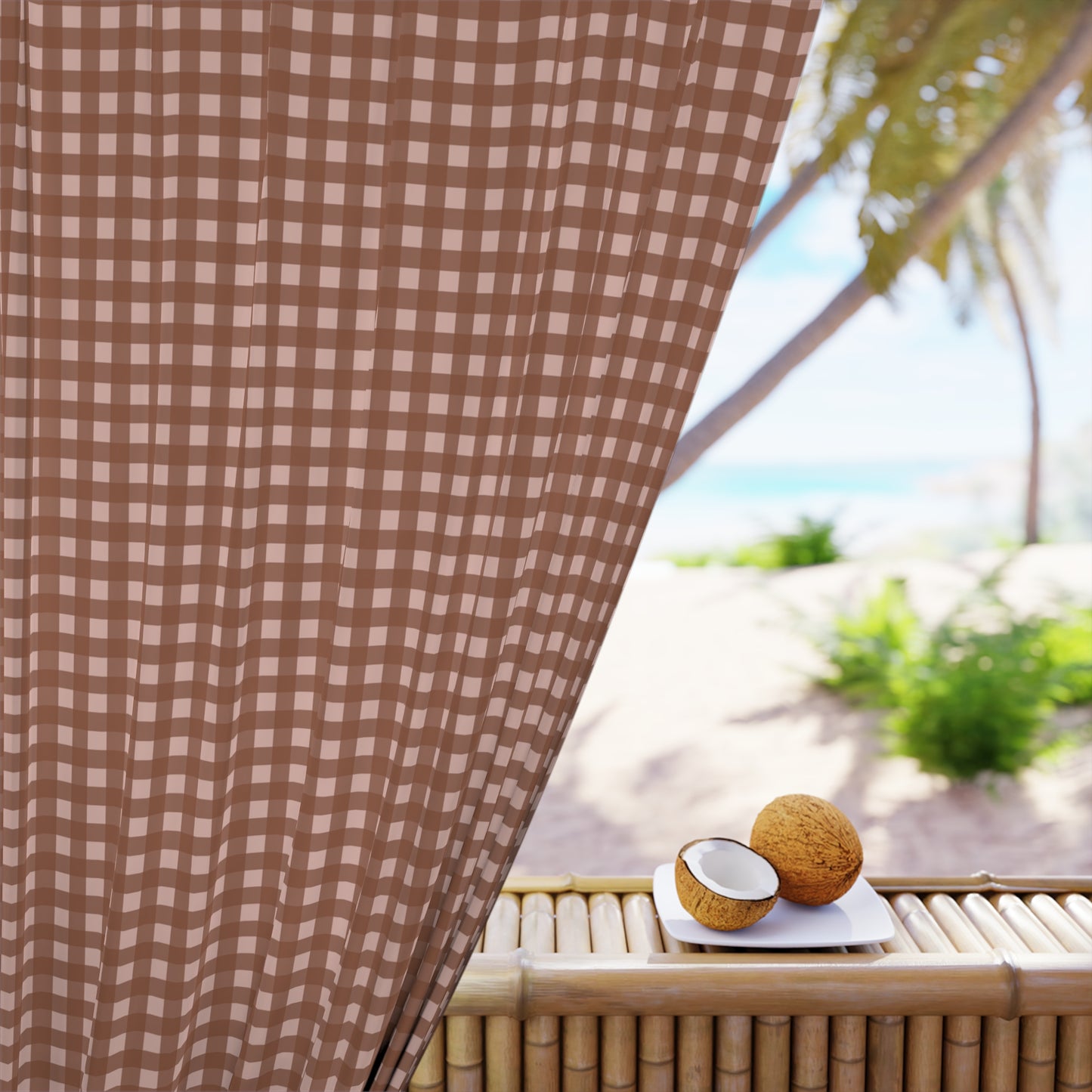 Window Curtains (1 Piece)- Mud Plaid