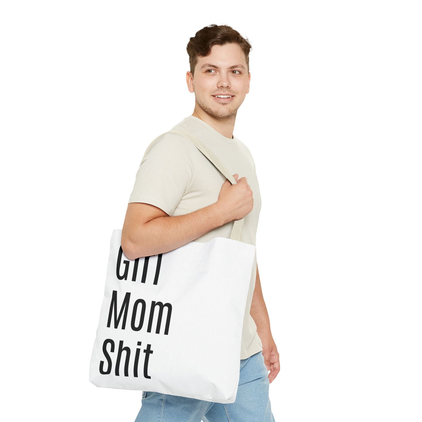 Girl Mom Versatile Tote Bag (AOP) - White