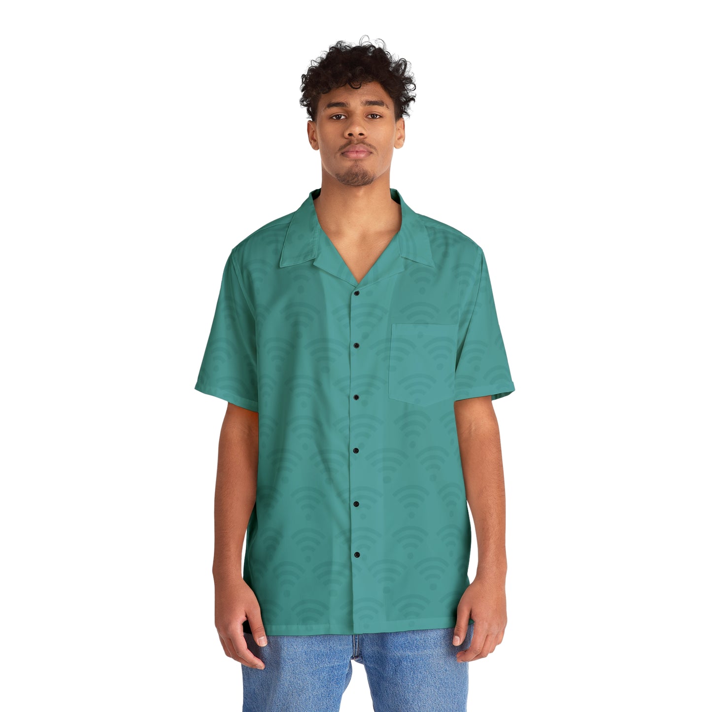 Men's Collared Shirt (AOP) - WiFi