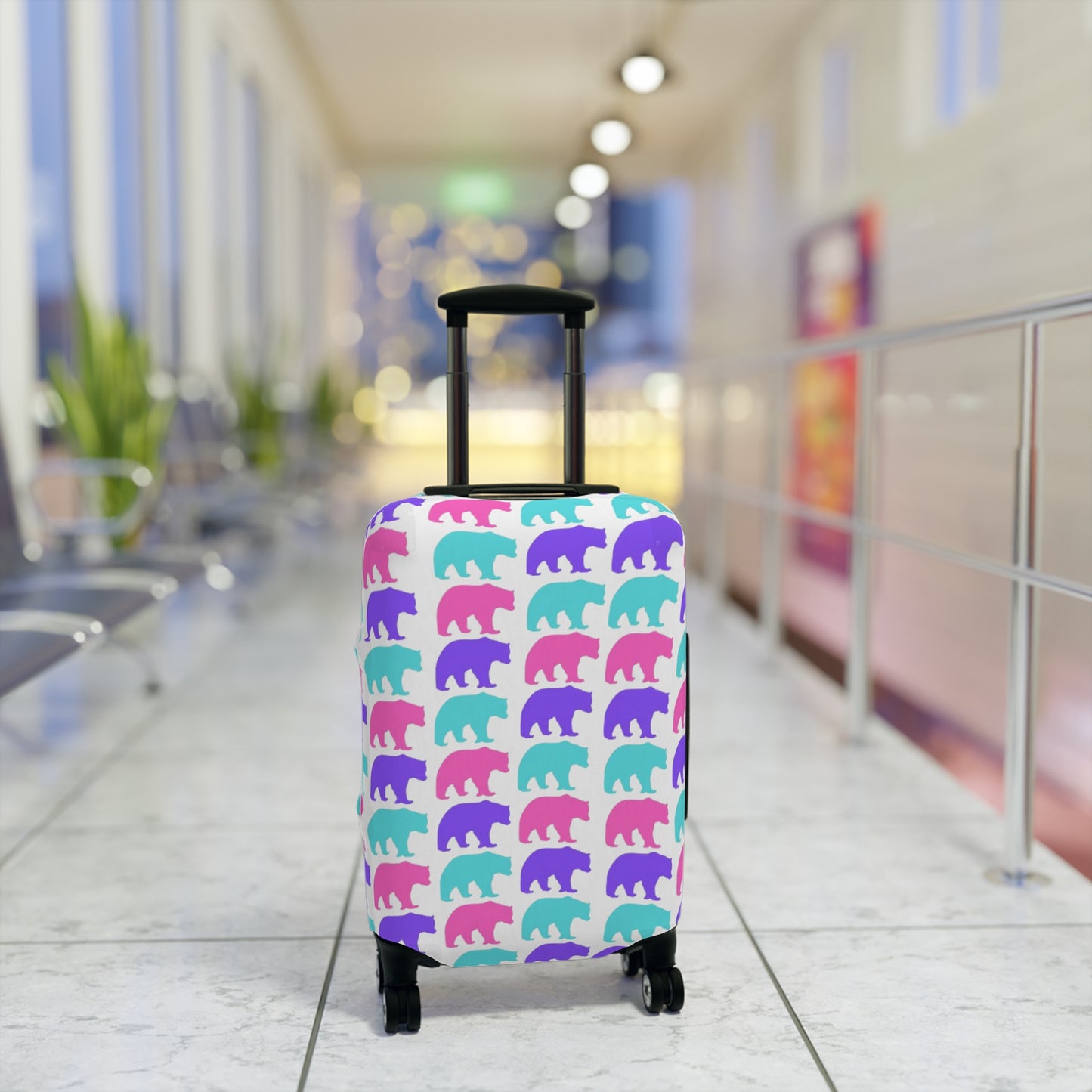 90's Inspired Luggage Cover - Multicolor Bears