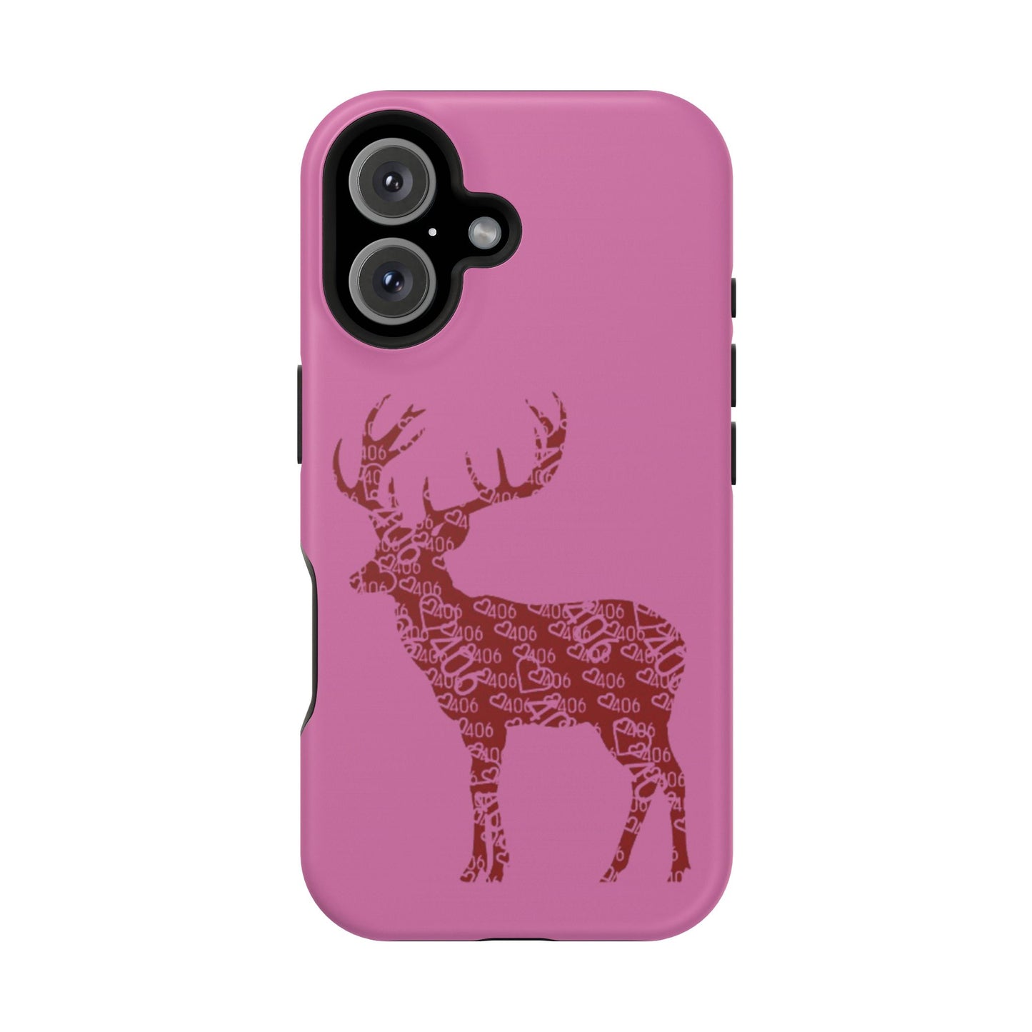 406 Magnetic Pink Tough Case - Maroon Deer