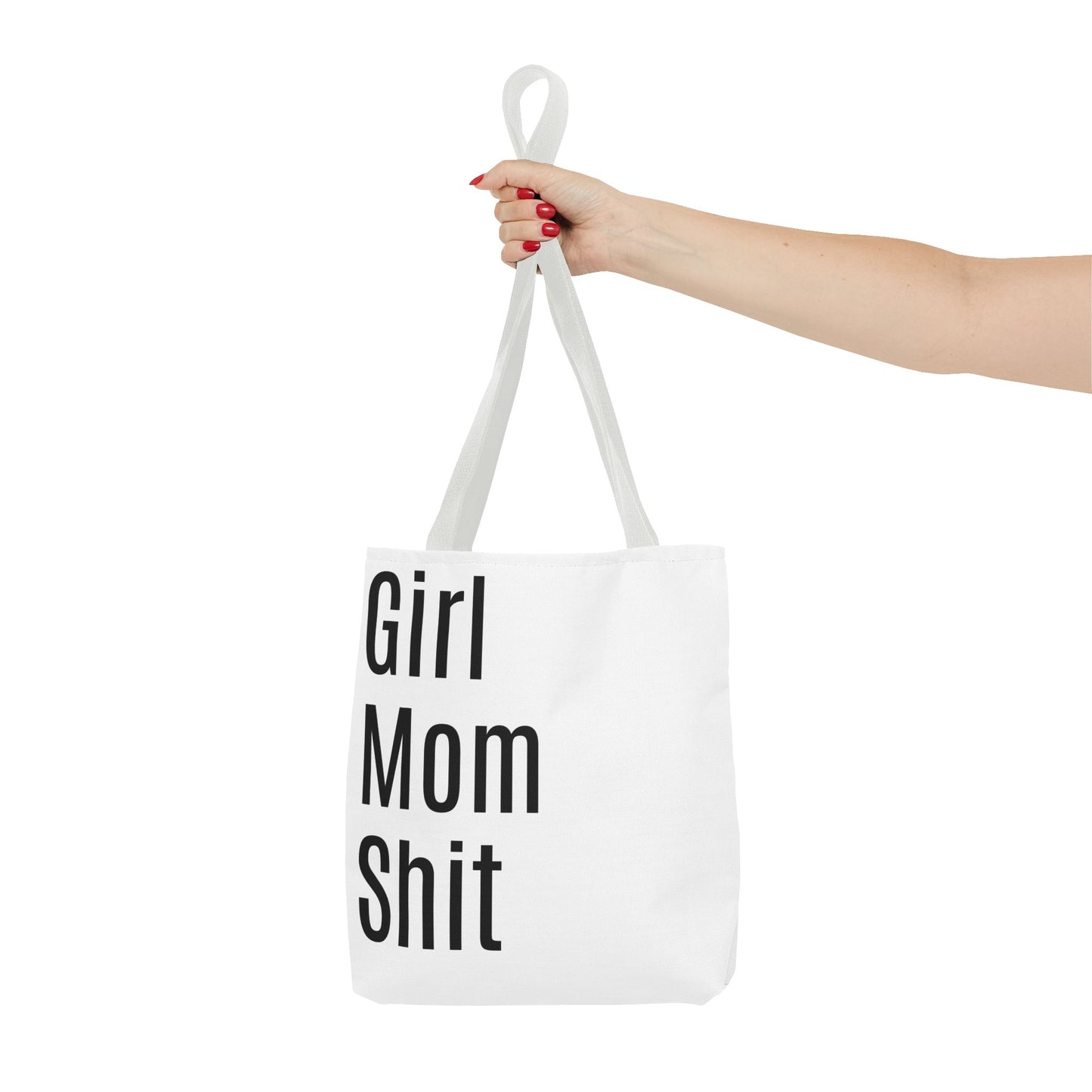 Girl Mom Versatile Tote Bag (AOP) - White