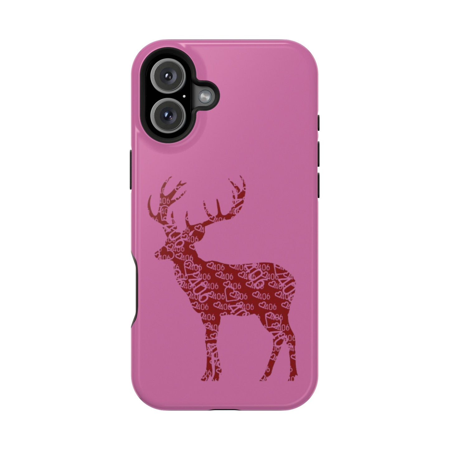 406 Magnetic Pink Tough Case - Maroon Deer