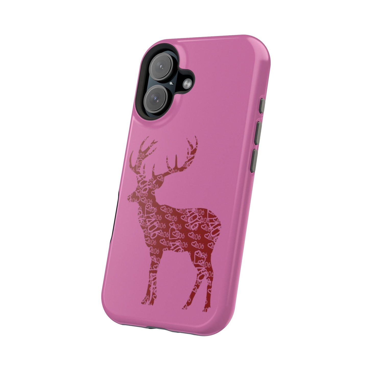 406 Magnetic Pink Tough Case - Maroon Deer