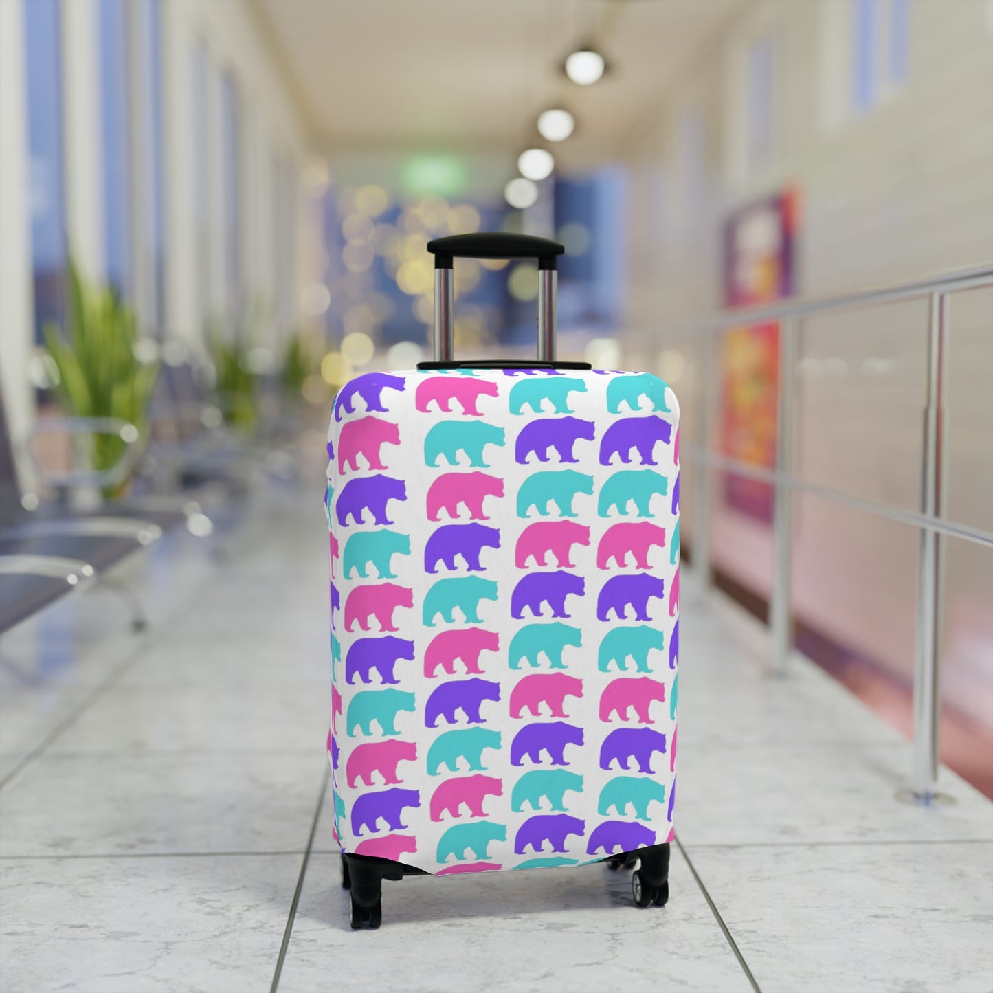 90's Inspired Luggage Cover - Multicolor Bears