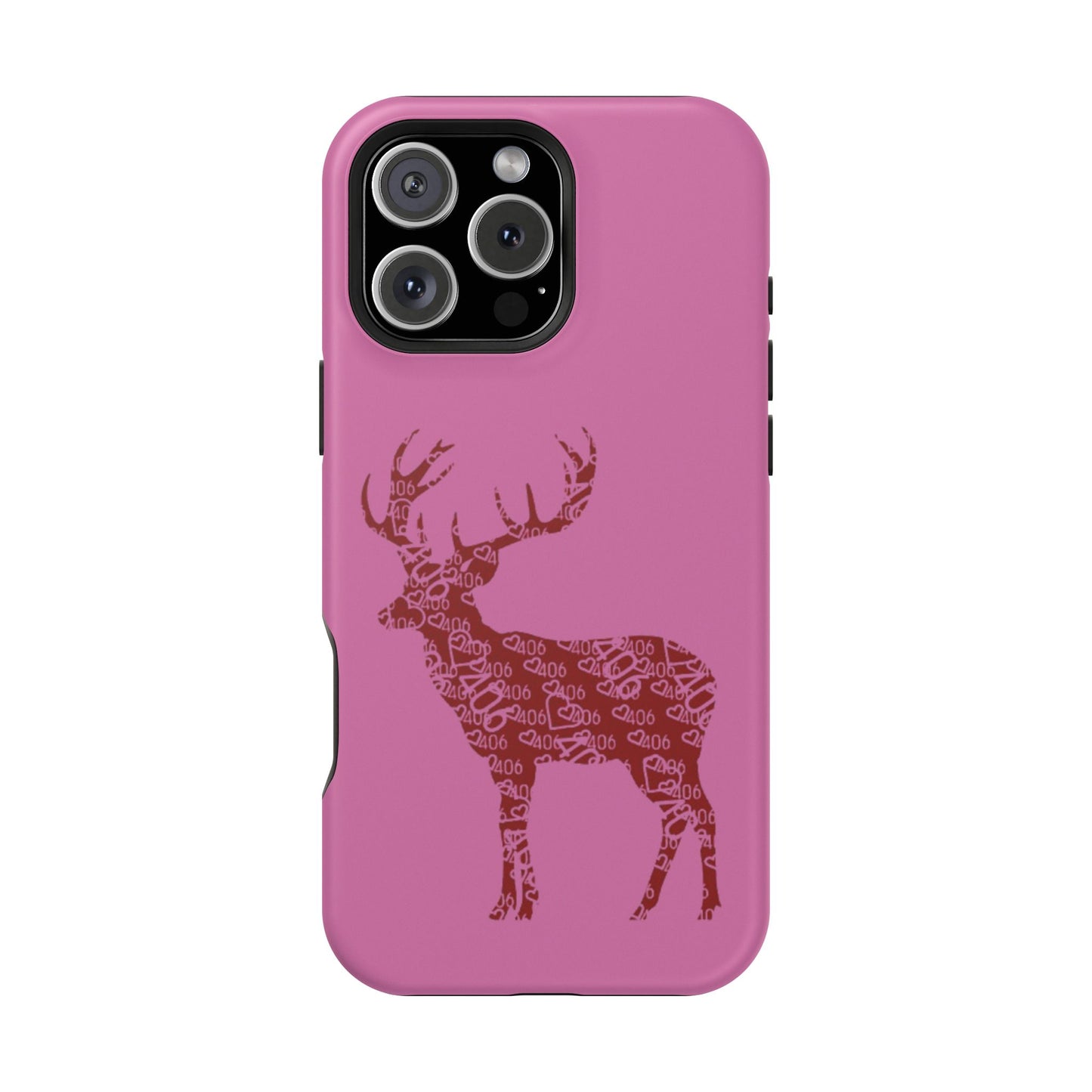 406 Magnetic Pink Tough Case - Maroon Deer