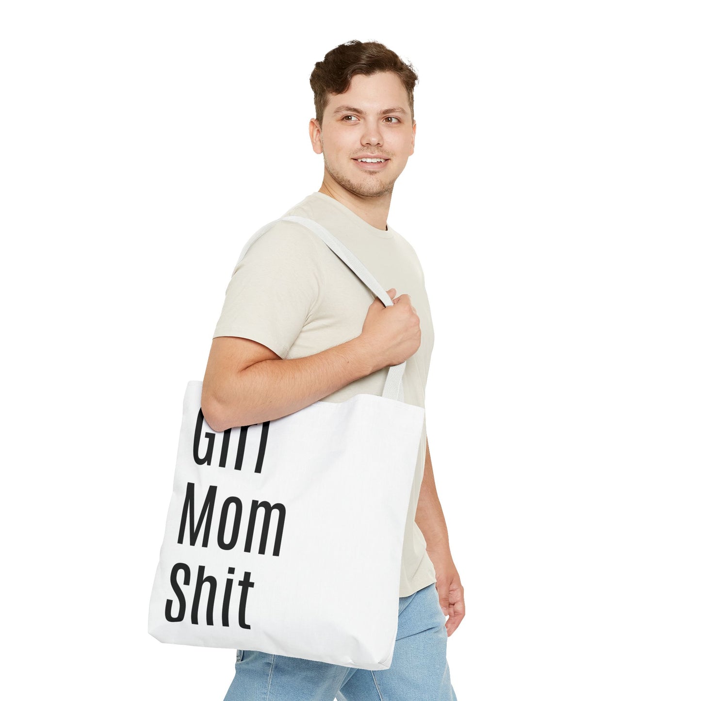 Girl Mom Versatile Tote Bag (AOP) - White