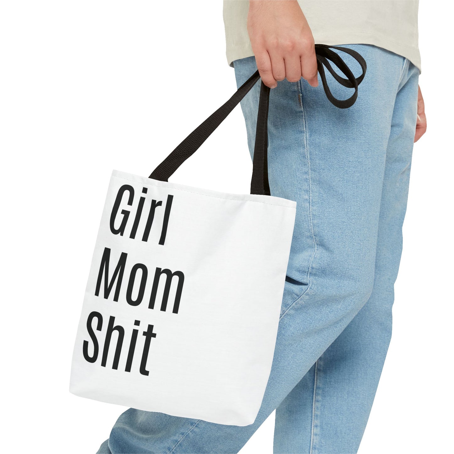 Girl Mom Versatile Tote Bag (AOP) - White