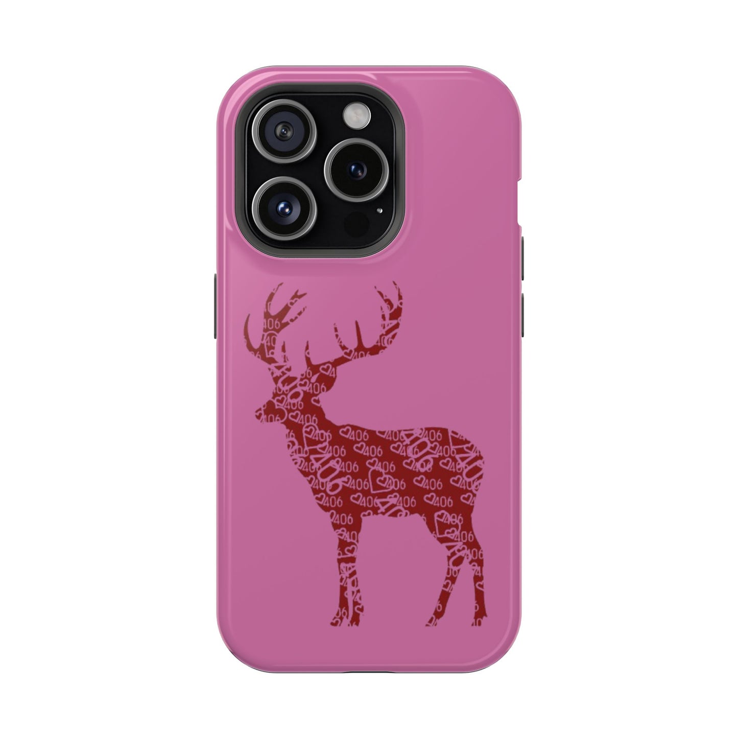 406 Magnetic Pink Tough Case - Maroon Deer