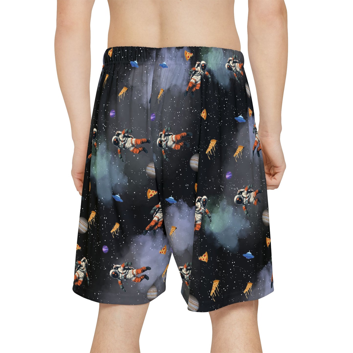 Men’s Sports Shorts (AOP) - Space Pizza
