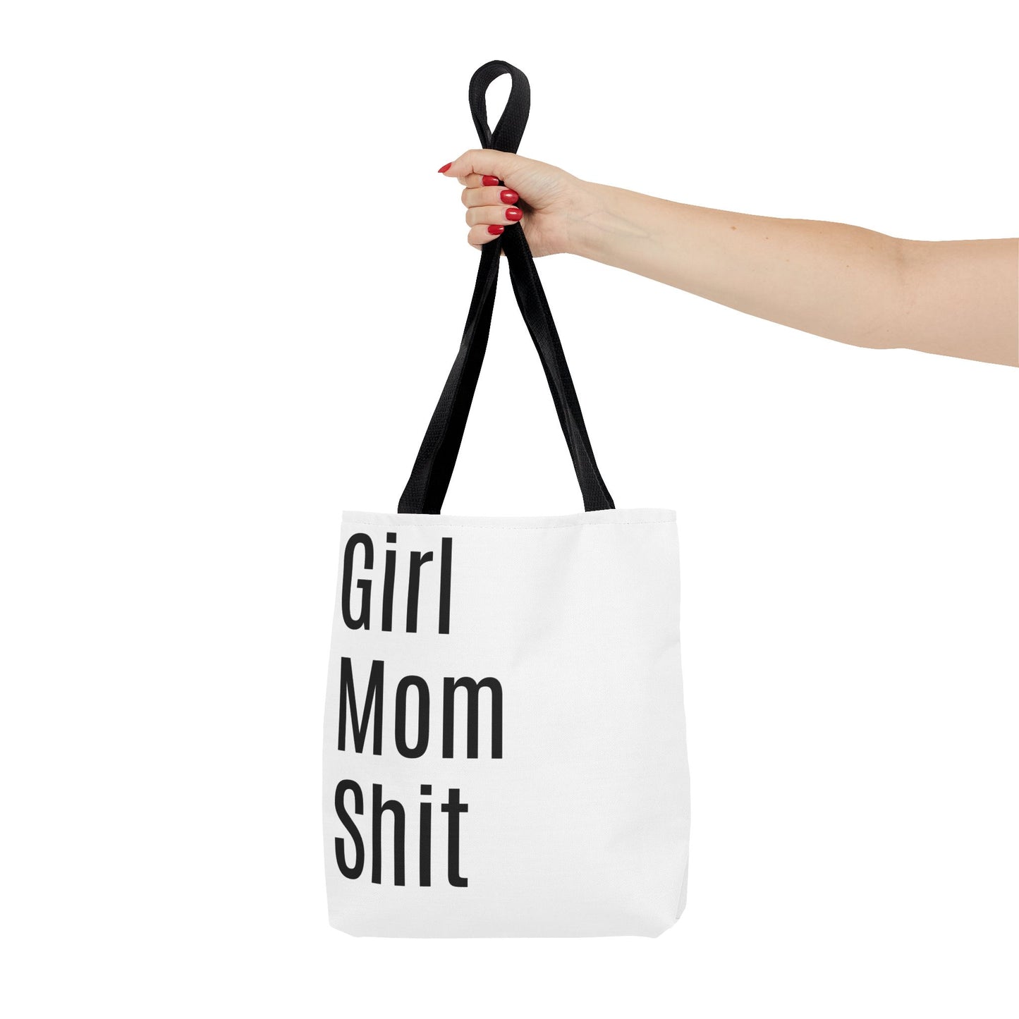 Girl Mom Versatile Tote Bag (AOP) - White