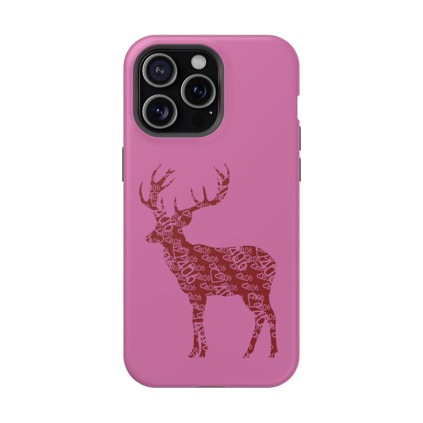 406 Magnetic Pink Tough Case - Maroon Deer