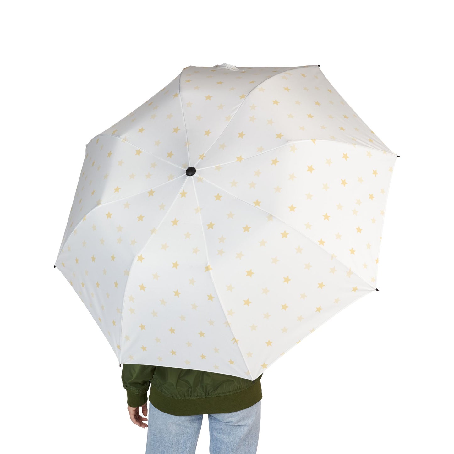 Cute Foldable Umbrella with Star Pattern, Compact Travel Umbrella, Stylish Rain Gear, Everyday Essentials, Perfect Gift for Any Occasion