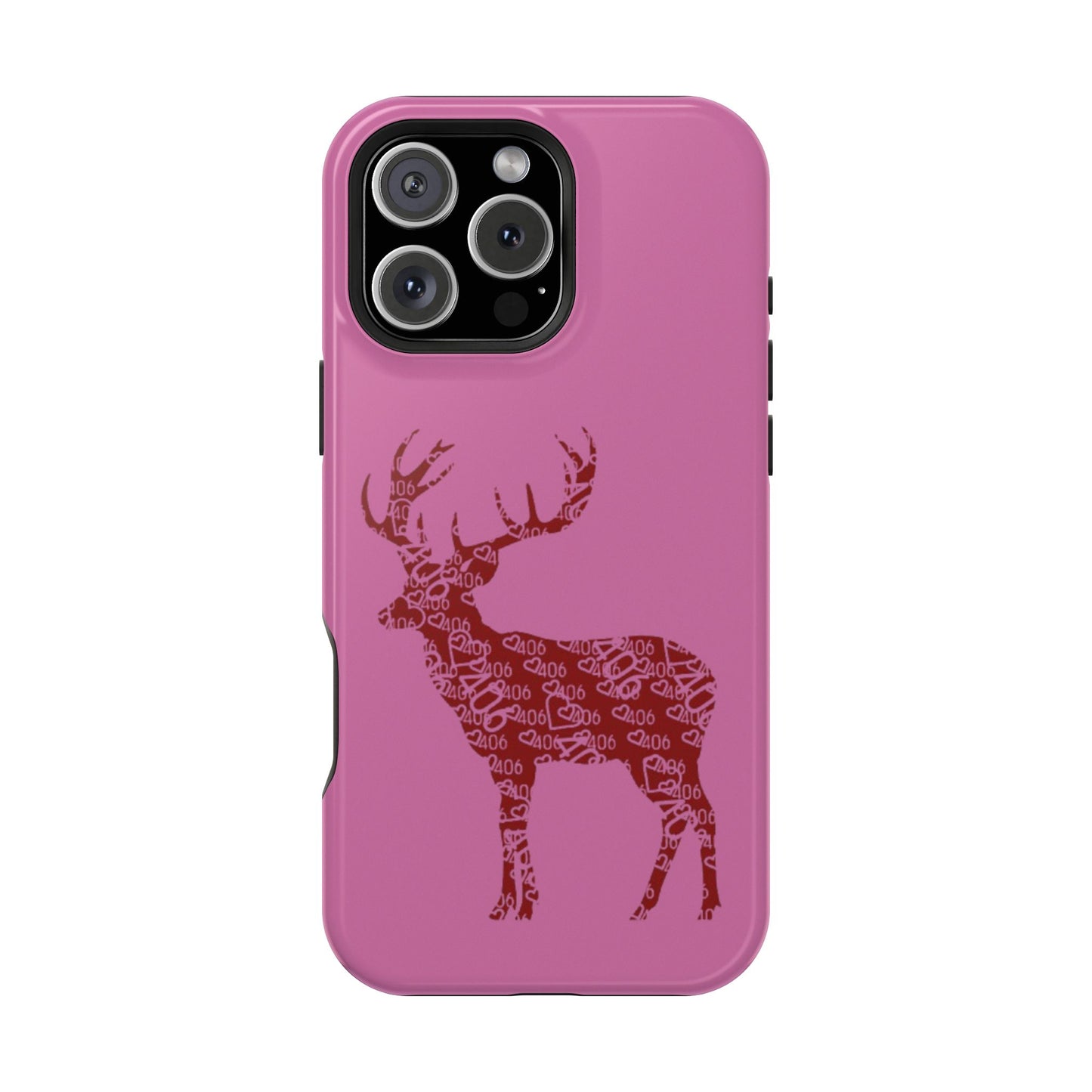 406 Magnetic Pink Tough Case - Maroon Deer