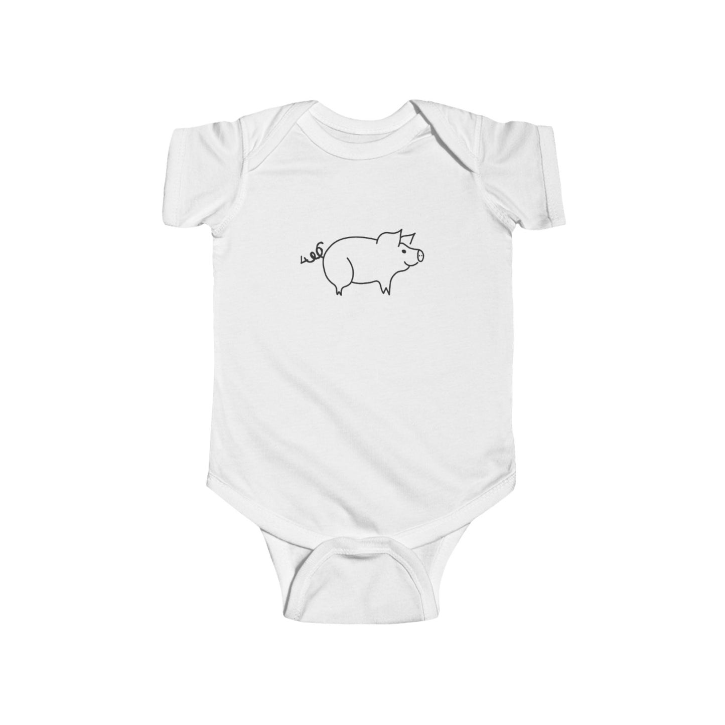 ITS406 Design Baby Fine Jersey Bodysuit - Piggie