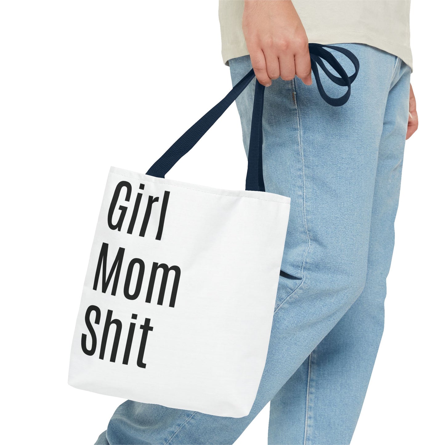 Girl Mom Versatile Tote Bag (AOP) - White